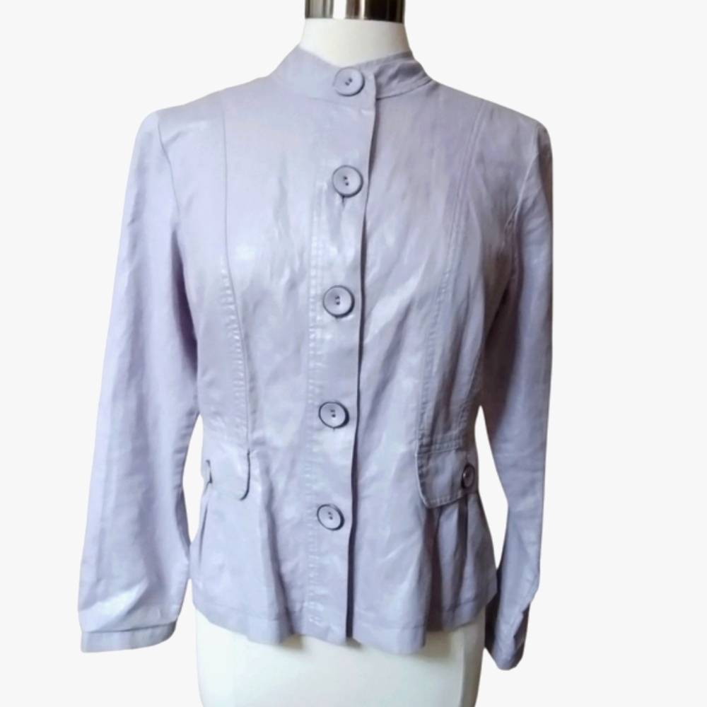 CHICO'S Linen Jacket Lavender Purple